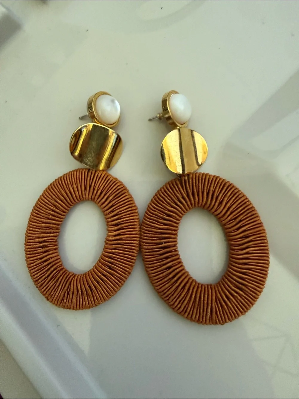 Lizzie Fortunato Harvest Moon Oval Drop Earrings -